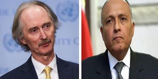 وزير الخارجية المصري وبيدرسون...