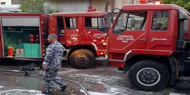 حريق يخلف إصابات في دمشق