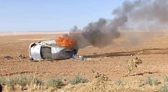 مسيرة تركية تستهدف سيارة لقوات...